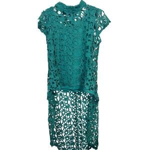 Kate & Mallory L Unique long Dramatic crotchet Hi/Low full length attached tank